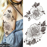 Popxstar 1pc Flower Daffodil Bouquet Women Geisha Waterproof Temporary Tattoos Stickers Body Back Art Sexy Colorful Washable Holiness