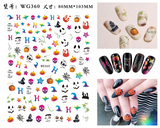 Popxstar Nail Art Stickers Accessories Halloween Nails Art Manicure Back Glue Decal Decorations Stickers for Nails Tips Beauty Sticker