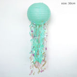 Popxstar DIY Little Mermaid Theme Party Jellyfish Lantern Under The Sea Happy Birthday Party Decor Kids Baby Shower Scene Layout Props