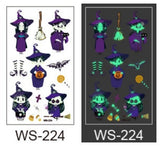 Popxstar Halloween Tattoo for Children Glowing Dark Taty Waterproof Fake Luminous Tattoo Stickers Body Art Cartoon Tattoo 105*60 Mm