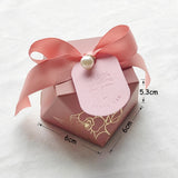 Popxstar Gift Box Pink/Bule/Marble Diamond Shape Baby Shower Birthday Party Packaging Candy Boxes Wedding Favors Decoration for Guests
