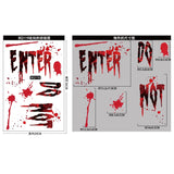 Popxstar 1Set Halloween Decora Stickers Bloody Handprint Window Door Wall Clings Poster Bloody Window Stickers Halloween Party Supplies