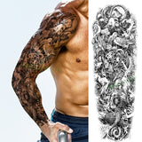 Popxstar Teenagers over Knee Tattoo Men Small Men's Tattoos Waterproof Temporary Tattoo Sticker Anubis Ancient Egypt Dog Roma Clock Eye Full Arm Fake Tatto Flash Tatoo Sleeve for Men Women