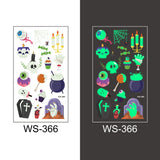 Popxstar Halloween Tattoo for Children Glowing Dark Taty Waterproof Fake Luminous Tattoo Stickers Body Art Cartoon Tattoo 105*60 Mm