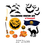 Popxstar Halloween Demon Eyes Patch Clothing Thermoadhesive Patches on Clothes Pumpkin Bat Iron-on Transfers Punk Stickers for T-shirts