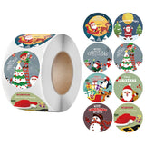 Popxstar 500pcs Christmas Round Labels Thank You Kraft Stickers Wedding Gift Envelope Sealing Label Stickers Stationery Scrapbooking