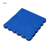 Popxstar Royal Blue Disposable Tableware Set Party Paper Straws Cups Plates Carnival Wedding Decoration Baby Shower Birthday Party Supply