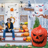 Popxstar 1pcs Halloween Pumpkin Bags Yard Outdoor Garden Decor Plastic Lawn Leaf Bag Garbage Bag With Twist Ties Halloween Party Supplies