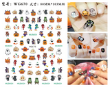 Popxstar Nail Art Stickers Accessories Halloween Nails Art Manicure Back Glue Decal Decorations Stickers for Nails Tips Beauty Sticker