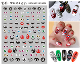 Popxstar Nail Art Stickers Accessories Halloween Nails Art Manicure Back Glue Decal Decorations Stickers for Nails Tips Beauty Sticker