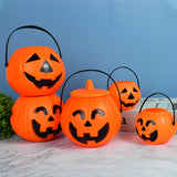 Popxstar 1/3pcs Halloween Pumpkin Bucket Portable Plastic Candy Basket Trick Or Treat Kids Gift Packaging Halloween Party Decor Supplies