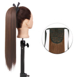 Popxstar Synthetic Corn Wavy Long Ponytail  Hairpiece Wrap on Clip Hair Extensions Ombre Brown Pony Tail Blonde Fack Hair