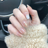 Popxstar Spring Centerpiece Ideas Short Square Acrylic Nails Spring Dip Nails 24pcs Rhinestone Design Fake Nails Shiny Bridal Women Lady Party Nail DIy Decorations Press On Nail Tips False Nail Patch