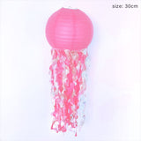 Popxstar DIY Little Mermaid Theme Party Jellyfish Lantern Under The Sea Happy Birthday Party Decor Kids Baby Shower Scene Layout Props