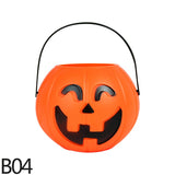 Popxstar 1/3pcs Halloween Pumpkin Bucket Portable Plastic Candy Basket Trick Or Treat Kids Gift Packaging Halloween Party Decor Supplies