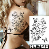 Popxstar Waterproof Temporary Tattoo Sticker I Love You Flash Tattoos Lip Print Butterfly Flowers Body Art Arm Fake Sleeve Tatoo Women