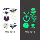 Popxstar Halloween Tattoo for Children Glowing Dark Taty Waterproof Fake Luminous Tattoo Stickers Body Art Cartoon Tattoo 105*60 Mm