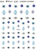 Popxstar Nail Art Stickers Water Decals Eyes Stripe Nail Art Decorations for Manicure Accessories Press on Nails Foil Stickers and Decals
