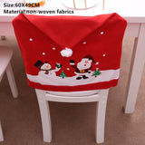 Popxstar New Year Christmas Grid Chair Cover Noel Santa Christmas Decorations for Home Navidad Xmas Ornament Dinner Table Decor