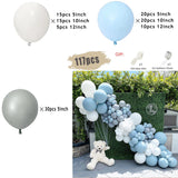 Popxstar Macaron Blue Balloon Garland Arch Kit Birthday Wedding Party White Grey Latex Gender Reveal Baby Shower Decoration Balloons