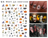 Popxstar Nail Art Stickers Accessories Halloween Nails Art Manicure Back Glue Decal Decorations Stickers for Nails Tips Beauty Sticker