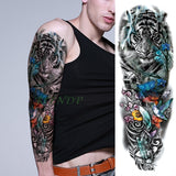 Popxstar Teenagers over Knee Tattoo Men Small Men's Tattoos Waterproof Temporary Tattoo Sticker Anubis Ancient Egypt Dog Roma Clock Eye Full Arm Fake Tatto Flash Tatoo Sleeve for Men Women
