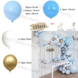 Popxstar Macaron Blue Balloon Garland Arch Kit Birthday Wedding Party White Grey Latex Gender Reveal Baby Shower Decoration Balloons