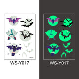 Popxstar Halloween Tattoo for Children Glowing Dark Taty Waterproof Fake Luminous Tattoo Stickers Body Art Cartoon Tattoo 105*60 Mm