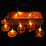 Popxstar 1.5M 10LED Halloween Led Light Pumpkin Bat Ghost String Lamp Hanging Ornament Happy Halloween Party Horror Decoration For Home