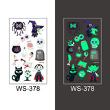 Popxstar Halloween Tattoo for Children Glowing Dark Taty Waterproof Fake Luminous Tattoo Stickers Body Art Cartoon Tattoo 105*60 Mm