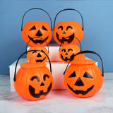 Popxstar 1/3pcs Halloween Pumpkin Bucket Portable Plastic Candy Basket Trick Or Treat Kids Gift Packaging Halloween Party Decor Supplies