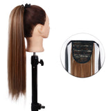 Popxstar Synthetic Corn Wavy Long Ponytail  Hairpiece Wrap on Clip Hair Extensions Ombre Brown Pony Tail Blonde Fack Hair