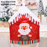 Popxstar New Year Christmas Grid Chair Cover Noel Santa Christmas Decorations for Home Navidad Xmas Ornament Dinner Table Decor