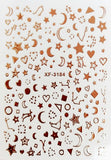Popxstar 3D Nail Art Sticker Decoration Shadow Moon DIY Sticker Decals Tips Manicure Design Constellation Stars Adhesive Sticker for Nail