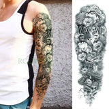 Popxstar Teenagers over Knee Tattoo Men Small Men's Tattoos Waterproof Temporary Tattoo Sticker Anubis Ancient Egypt Dog Roma Clock Eye Full Arm Fake Tatto Flash Tatoo Sleeve for Men Women