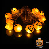 Popxstar 1.5M 10LED Halloween Led Light Pumpkin Bat Ghost String Lamp Hanging Ornament Happy Halloween Party Horror Decoration For Home