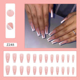 Popxstar spring centerpiece ideas short square acrylic nails spring dip nails  24pcs/box Fake Nails With Design Tai Chi White Black Full Cover Acrylic Press On Fake Nails Sets With Glue Long Artifical Nails