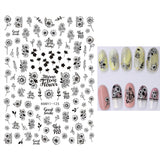 Popxstar black Glue Stickers Spring Summer Daisys Sunflowers Nail Decals Decoration For Nail Art Manicure Beauty