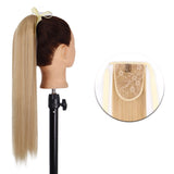 Popxstar Synthetic Corn Wavy Long Ponytail  Hairpiece Wrap on Clip Hair Extensions Ombre Brown Pony Tail Blonde Fack Hair
