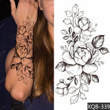 Popxstar 1pc Flower Daffodil Bouquet Women Geisha Waterproof Temporary Tattoos Stickers Body Back Art Sexy Colorful Washable Holiness