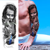 Popxstar Teenagers over Knee Tattoo Men Small Men's Tattoos Waterproof Temporary Tattoo Sticker Anubis Ancient Egypt Dog Roma Clock Eye Full Arm Fake Tatto Flash Tatoo Sleeve for Men Women