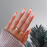 Popxstar 24pcs/Box False Nails Almond Coffee Color Design Artificial Ballerina Fake Nails With Glue Full Cover Nail Tips Press On Nails