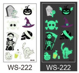 Popxstar Halloween Tattoo for Children Glowing Dark Taty Waterproof Fake Luminous Tattoo Stickers Body Art Cartoon Tattoo 105*60 Mm