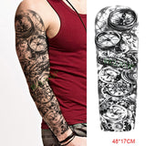 Popxstar Teenagers over Knee Tattoo Men Small Men's Tattoos Waterproof Temporary Tattoo Sticker Anubis Ancient Egypt Dog Roma Clock Eye Full Arm Fake Tatto Flash Tatoo Sleeve for Men Women