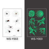 Popxstar Halloween Tattoo for Children Glowing Dark Taty Waterproof Fake Luminous Tattoo Stickers Body Art Cartoon Tattoo 105*60 Mm