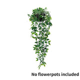 Popxstar Artificial Eucalyptus Rattan Fake Hanging Plant Potted Green Plant Suitable Mandala Vine for Wall Room Home Interior Shelf Decor