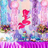 Popxstar DIY Little Mermaid Theme Party Jellyfish Lantern Under The Sea Happy Birthday Party Decor Kids Baby Shower Scene Layout Props