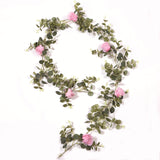 Popxstar 2M Silk Rose Peony Garland Artificial Flowers Eucalyptus Leaves Vines Plants for Wedding Arch Doorways Table Decor