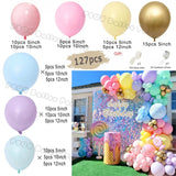 Popxstar Macaron Blue Balloon Garland Arch Kit Birthday Wedding Party White Grey Latex Gender Reveal Baby Shower Decoration Balloons
