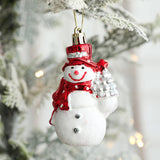 Popxstar 2pcs Christmas Tree Ornaments Santa Claus Snowman Hanging Pendant Christmas Decoration for Home New Year Xmas Navidad Noel